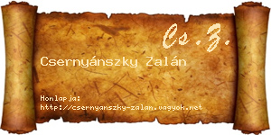 Csernyánszky Zalán névjegykártya